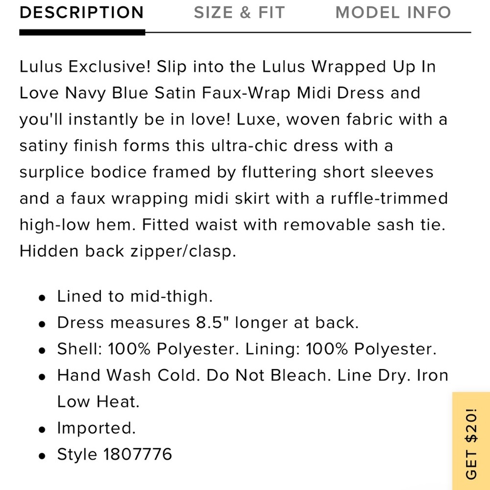 Lulu's Navy Wrap Dress​ - Picture 4 of 10
